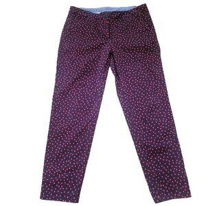 Talbots Women’s Chino Pants Size 10 Pink Polka Dot Stretch Mid-Rise Straight